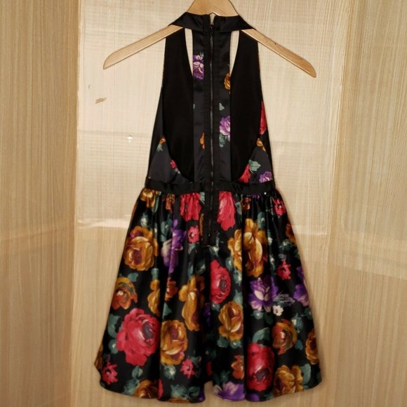 Sam Edelman Womens Floral Deep V Neck Full Skirt 2 - Picture 2 of 9